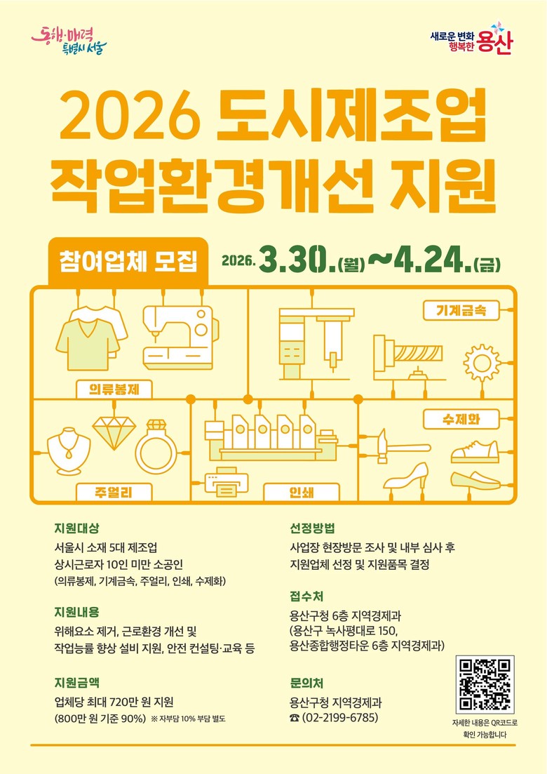 용산구, 5대 도시제조업 작업환경개선...